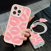 Colorful Heart Pattern Pink Phone Case